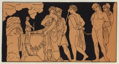 Orestes and Pylades brought to Iphigenia by English School